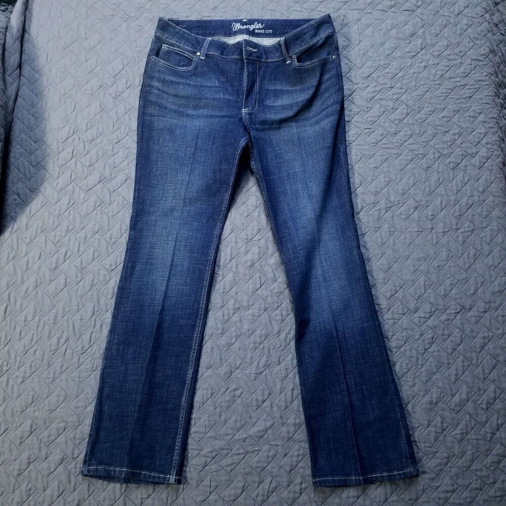 Wrangler Jeans Womens 19X34 Blue Boot Cut American Dark Wash Denim
